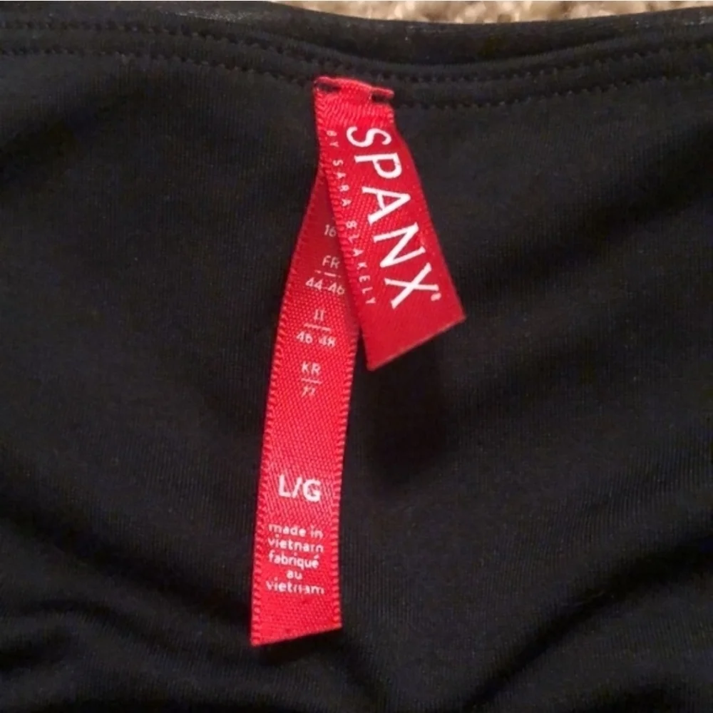 SPANX Black Faux Leather Shimmer Leggings Medium